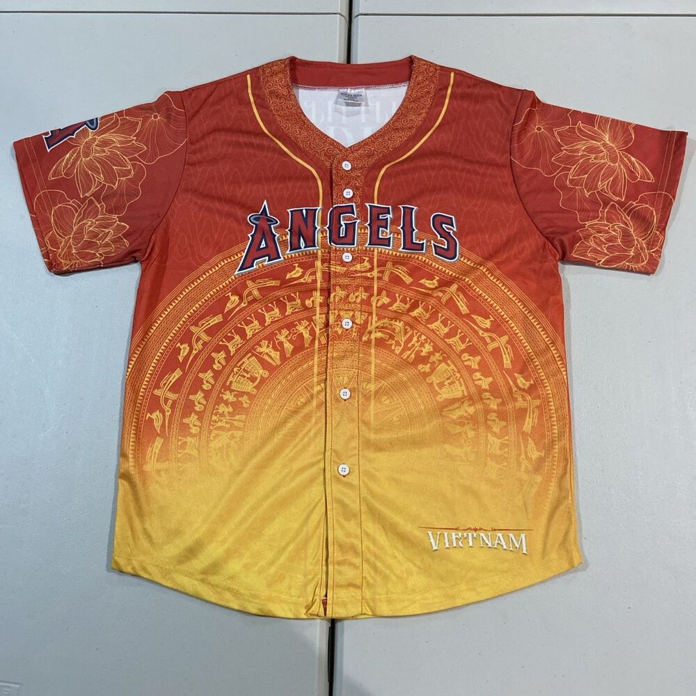 Anaheim Angels Vietnamese Heritage Night Baseball Jersey SGA Sz M Vietnam MLB